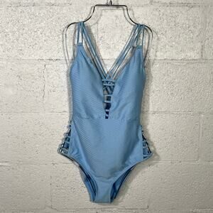 Jessica Simpson TRANQUILTY Pretty in Pique Cutout 1Piece Swimsuit Medium